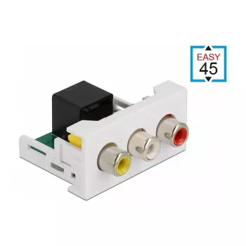 DeLOCK Easy 45 Module 3 x RCA female to RJ45 female port 22.5 x 45 mm