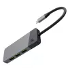 USB Type-C hub Green Cell HUBGC01 — 7 ports: 3×USB-A 3.2 Gen 1, 1×USB-C 3.2 Gen 1, HDMI, microSD+SD card reader — Silver