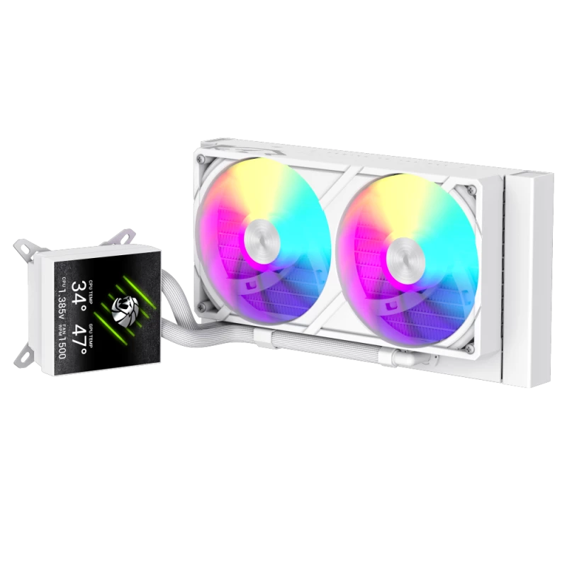 Gamemax CPU Liquid Cooler | GLACIER 240 LCD WH | Intel, AMD