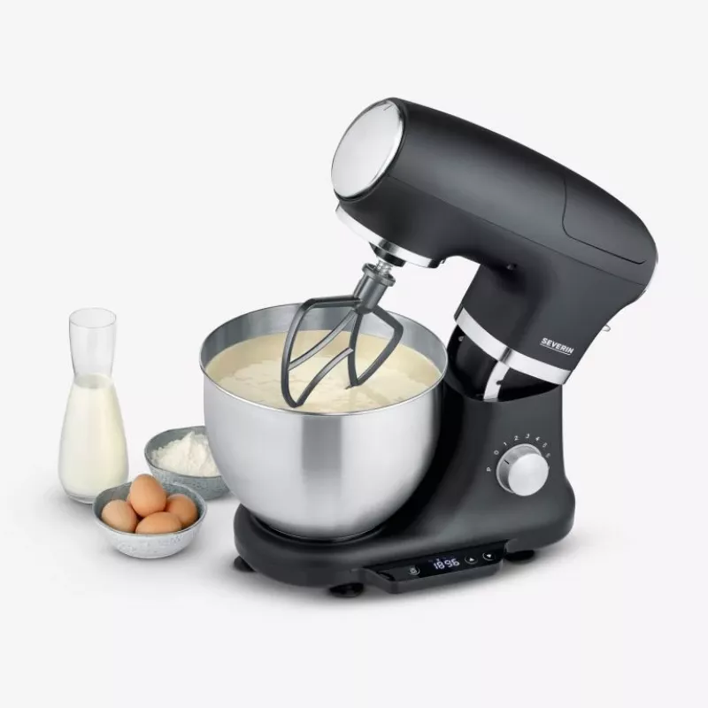 Food Processor Severin KM 3898 1000 W 5.5 L Black Brushed Steel Silver