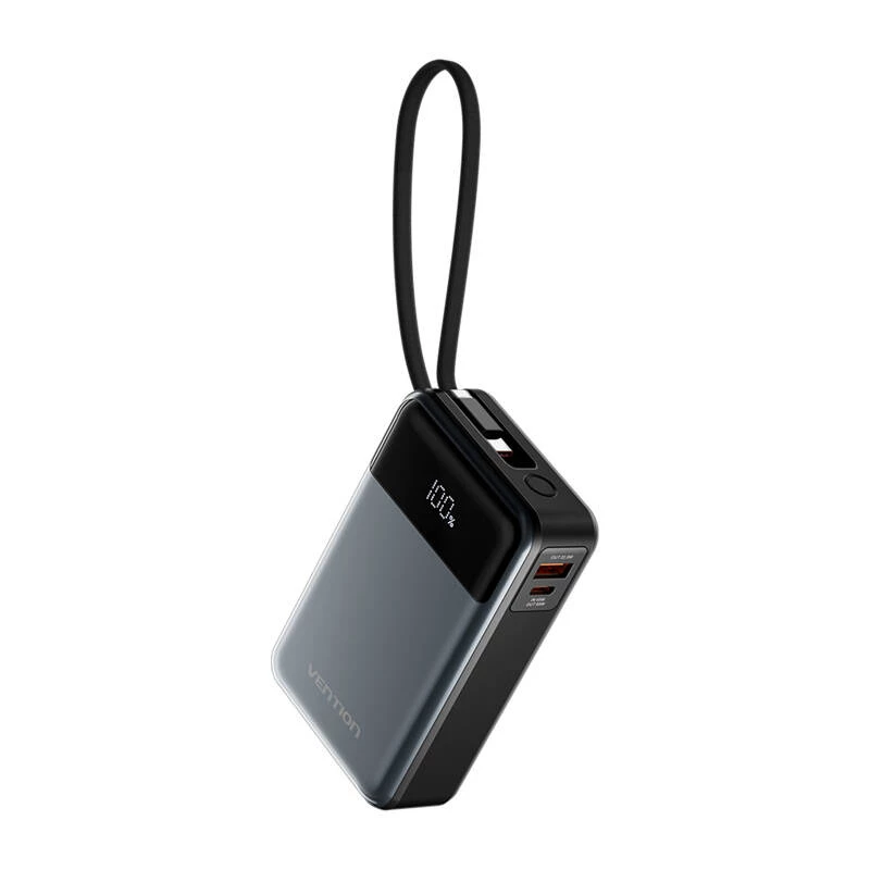 Portable power bank Vention FHYB0 20000mAh 65W, 2× USB-C, 1× USB-A, black