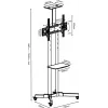 TV trolley stand TB TB-ST1 for TVs up to 75 inch (max 45 kg), VESA 600x400