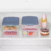 Food storage container set Rotho Rondo 2×0.75L + 1×1.35L transparent blue airtight stackable