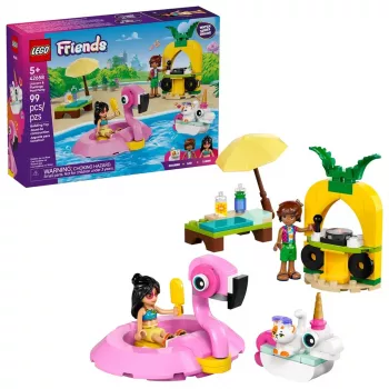Construction toy LEGO Friends set 42658 Pool Party with Unicorn and Flamingo, characters and accessories