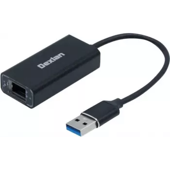 Ethernet USB 3.0 adapter Dexlan 310765, aluminium housing, Gigabit LAN