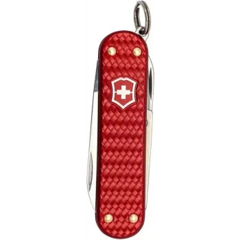 Pocket knife Victorinox Classic SD Precious Alox Iconic Red — compact keychain multi-tool, small blade, scissors, nail file