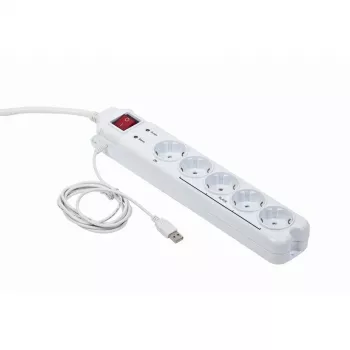Surge Protector Gembird PCW-MS-2G White 5 AC Outlets 250V 1.8m