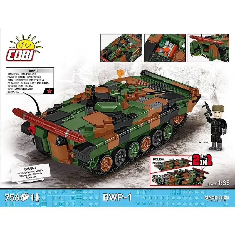 Block set Cobi Armed Forces BWP-1 2630 — Polish/Ukrainian amphibious infantry fighting vehicle model set