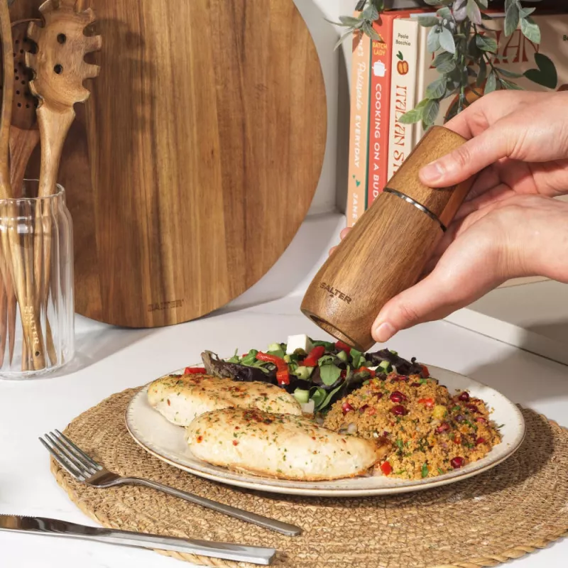 Salter pepper mill BW13049APEU7 Acacia wood adjustable grind 18 cm