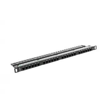 Lanberg PPU5-0024-B 24-Port Cat5e UTP 0.5U 19 inch Rackmount Patch Panel, Black