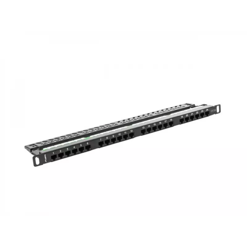 Lanberg PPU5-0024-B 24-Port Cat5e UTP 0.5U 19 inch Rackmount Patch Panel, Black