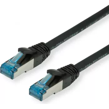 VALUE S/FTP PiMF Patch Cable Cat.6A Kl. EA black 0.15m - FTP - PIMF (21.99.1984)