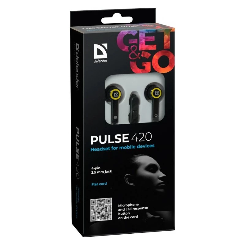 Headphones Defender Pulse 420 Black-Yellow