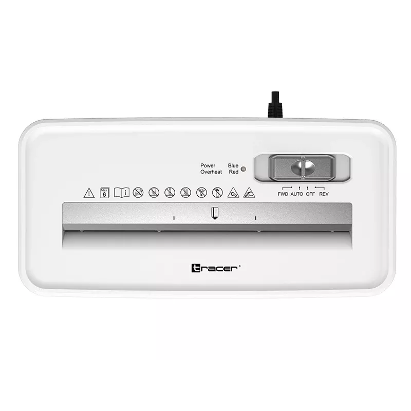 Paper shredder TRACER Tracer 47584 — cross-cut 6 mm, up to 5–6 sheets, 10 L bin, white