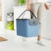 Plastic storage container rotho Albula 40 L rectangular, blue, 40 L capacity, hanger hole, 400×358×340 mm