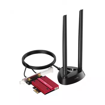 Internal WLAN Bluetooth Network Card Cudy WE9300S PCIe, Wi‑Fi 7 (802.11be) Tri‑band 2.4/5/6 GHz, 5765 Mbit/s, Bluetooth 5.4, external 2x2 antenna