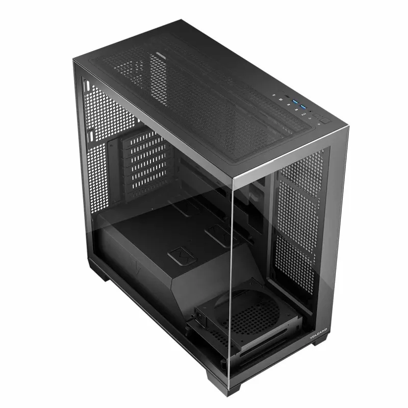 PC case MODECOM Volcano Stellar NF ATX midi tower, tempered glass, black, supports ATX/micro ATX, GPU up to 420mm, CPU cooler 175mm