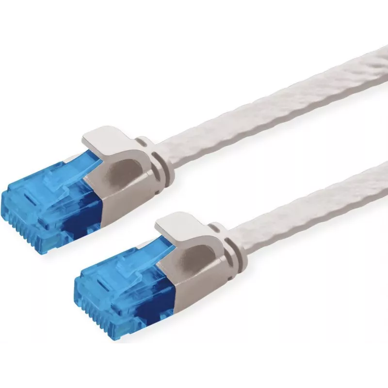 VALUE Patch Cable Cat.6A (Class EA) UTP, extra-Flat, Grey, 5 m (21.99.2015)