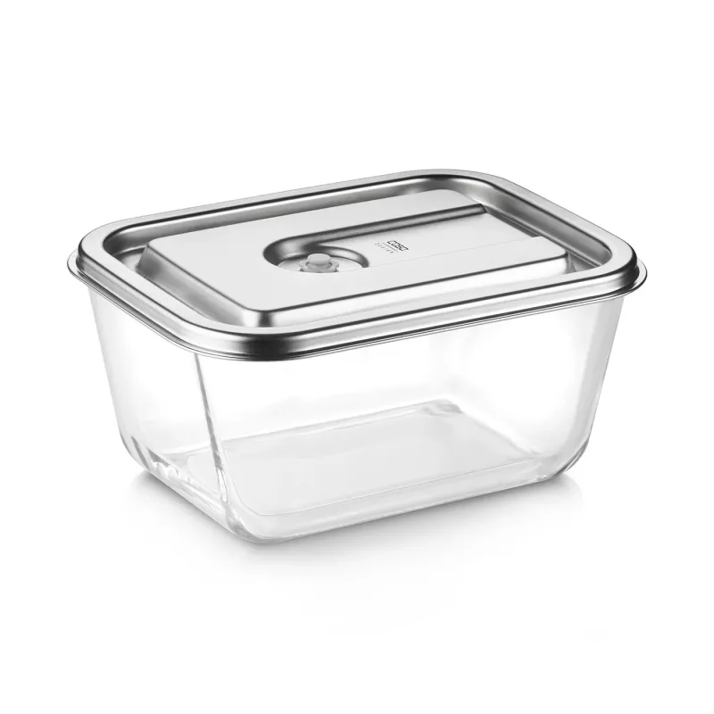 Caso Glass Vacuum Container with Plastic Lid | VacuBoxx Stainless Steel XL | Transparent