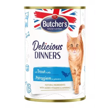 Wet cat food Butcher's Pet Care Delicious Dinners 400 g — Trout flavour, adult, preservative-free, gluten-free