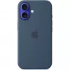 Silicone Case Apple iPhone 16 MagSafe Denim Cover Blue 6.1 inch