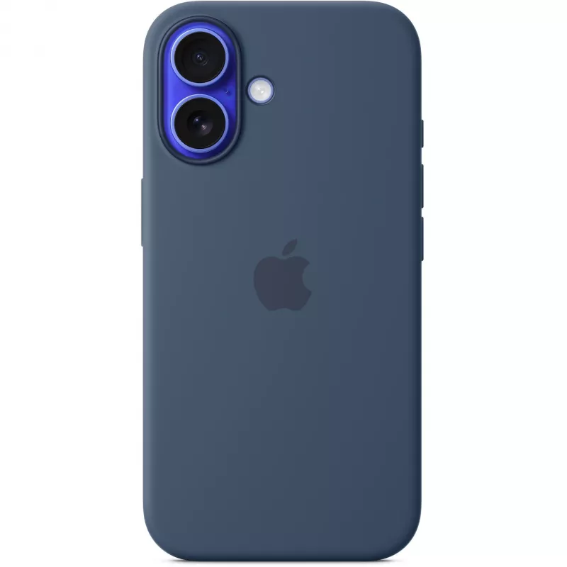 Silicone Case Apple iPhone 16 MagSafe Denim Cover Blue 6.1 inch