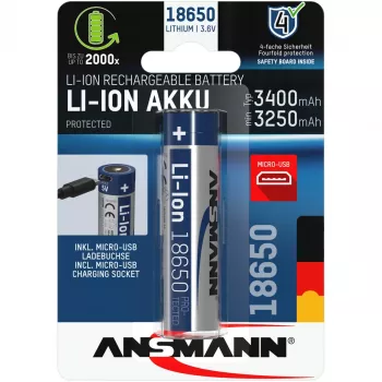 Ansmann 1307-0003 household battery Rechargeable battery 18650 Lithium-Ion (Li-Ion)