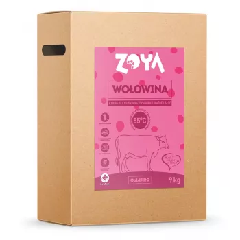 Dry dog food ZOYA ColdPRO Beef 9 kg — complete adult dry food, 27% protein, 9.5% fat, gluten-free, sugar-free