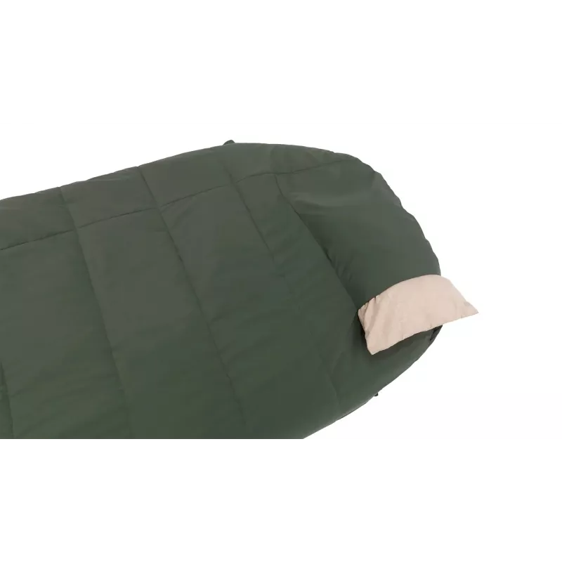Semi-rectangular sleeping bag Outwell Caldera Lux — Polyester, 800 mm wide, 2200 mm long, max user height 190 cm, Green
