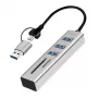USB3.0 hub USB-A, SD/mic roSD slot, 2in1