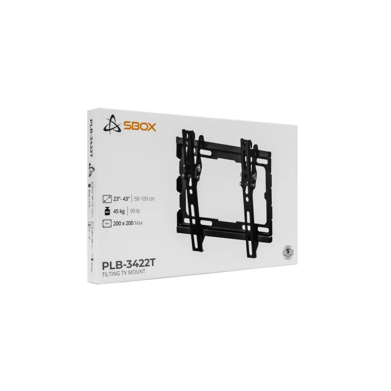 SBOX PLB-3422T-2 TV wall mount, tilt, for 23–43 inch / 45 kg, VESA 200×200