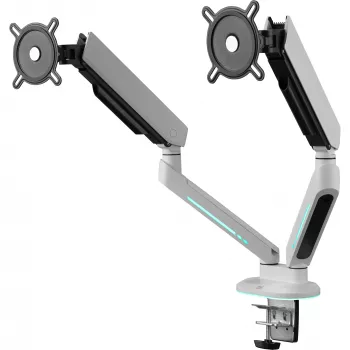 Universal Gaming Dual Monitor Arm (DM8220), Monitor Mount White, RGB