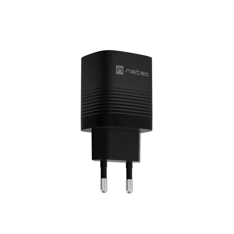 NATEC wired mobile device charger NUC-2141, 30W, USB-C PD 3.0 + USB-A QC 3.0, 110–240V, black