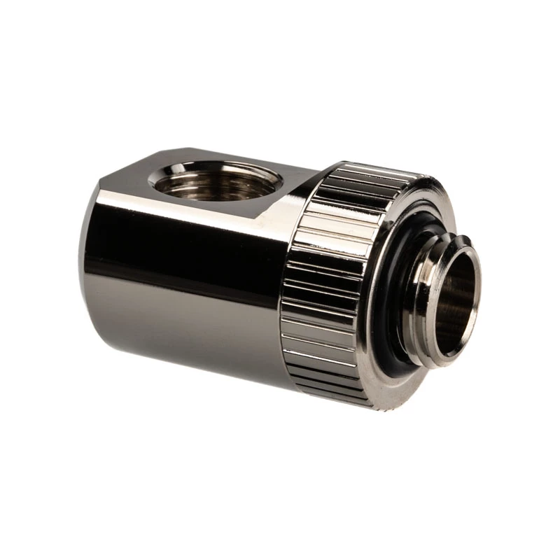 EK Water Blocks EK-Torque Adapter 90 degrees G1/4 inch AG to G1/4 inch IG - Rotatable, nickel Silver
