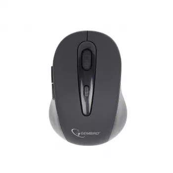 Wireless Bluetooth optical mouse GEMBIRD MUSWB2 — right-hand, 1600 DPI, 6-button, black/grey, AAA battery