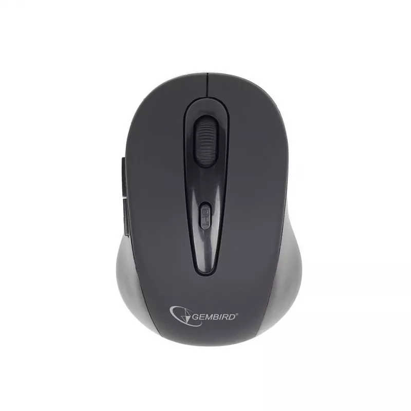 Wireless Bluetooth optical mouse GEMBIRD MUSWB2 — right-hand, 1600 DPI, 6-button, black/grey, AAA battery