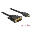 Video Cable Adapter DeLOCK 85583 1.5m DVI-D HDMI Type A Black