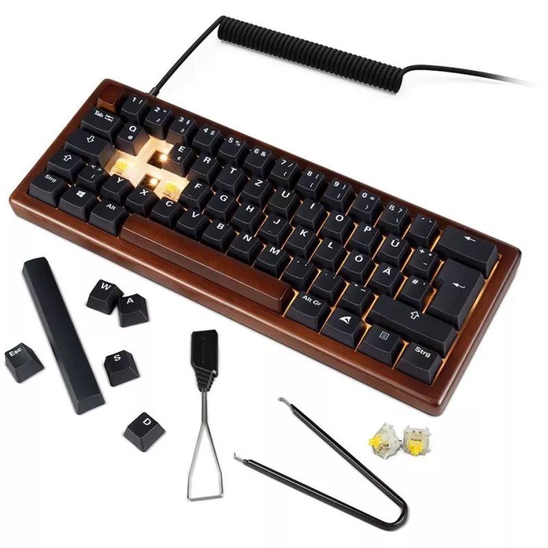 Sharkoon 100068100 Keyboard Office USB QWERTZ German Wood 61 Keys RGB LED