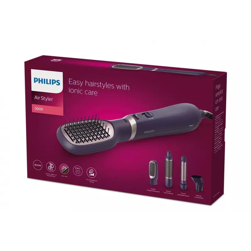 Philips 3000 series BHA313/00 hair styling tool Hot air brush Warm Black 800 W 1.8 m