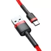 USB 2.0 A to USB-C cable Baseus CATKLF-B09 1m QC3.0 nylon braided red, fast charging and data sync