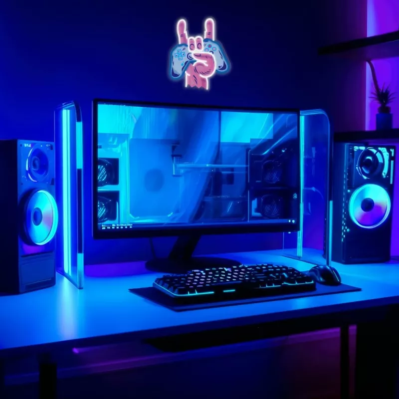 Neon Lights MANTA SNL109MT Hand with Gamepad neon sign, decorative LED lighting for gaming setup