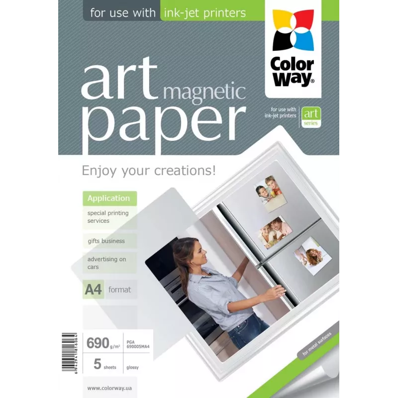 Magnetic photo paper ColorWay PGA690005MA4 A4 690 g/m², magnetic-backed heavyweight for prints