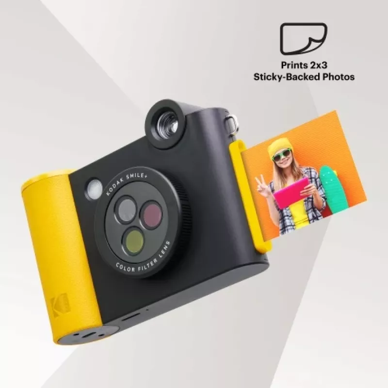Instant print camera Kodak SMILE+ 2x3 Black — portable instant photo camera with 2×3 prints