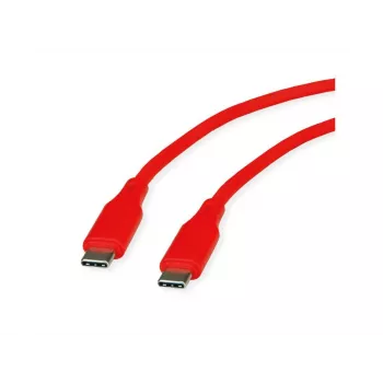 ROLINE USB 2.0 Cable C-C ST/ST Silicone 60W 1m Red - Cable - Digital/Data (11.02.9121)