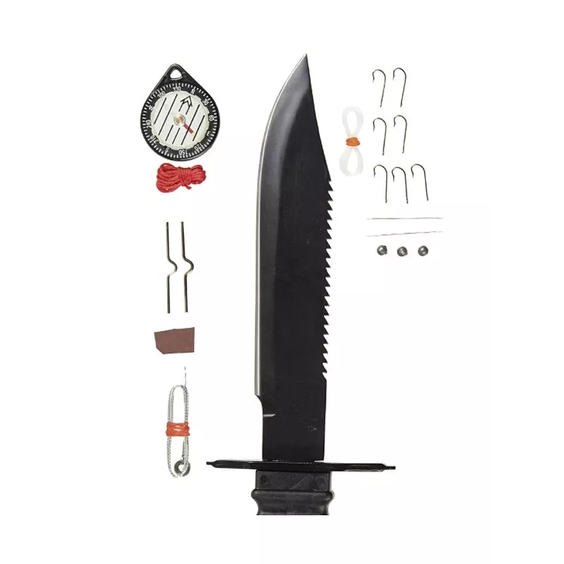 Fixed-blade survival knife Mil-Tec Special Forces 15368000 — stainless steel, full tang, 310 mm overall, 185 mm blade, black