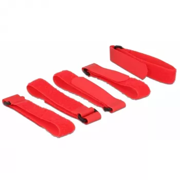 Hook/Loop Fastener DeLOCK 18705 Red 20mm x 300mm 5 pcs