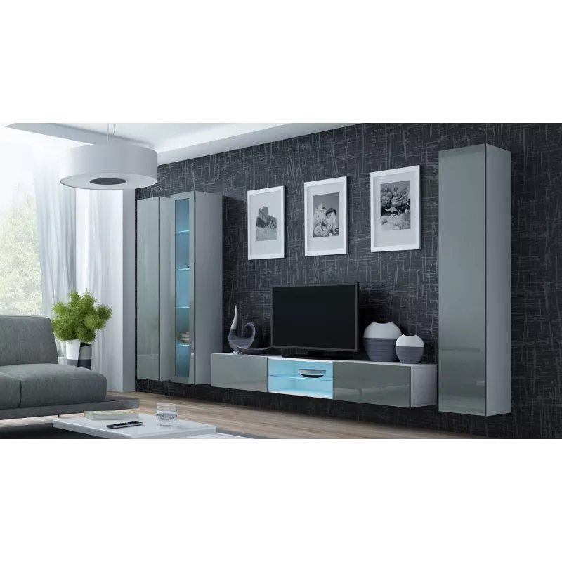 Cama Glass-case VIGO '180' 180/40/30 white/grey gloss
