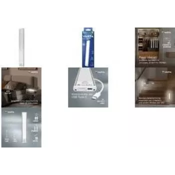 Motion sensor light Varta 17624101111 slim design battery operated, motion-activated LED