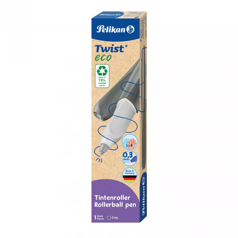 Stick pen Pelikan Twist eco Blue Grey smooth writing comfort