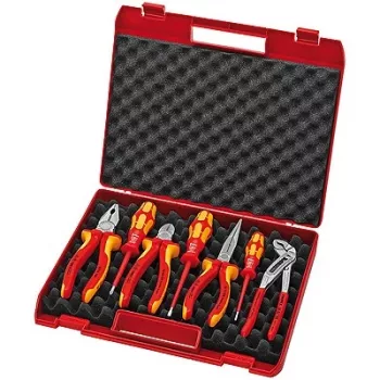 Knipex pliers/tool set 7-pcs. multi-component sheaths/coated case VDE